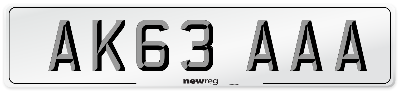 AK63 AAA Front Number Plate