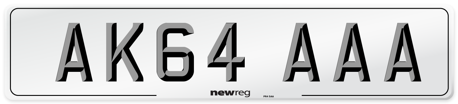 AK64 AAA Front Number Plate