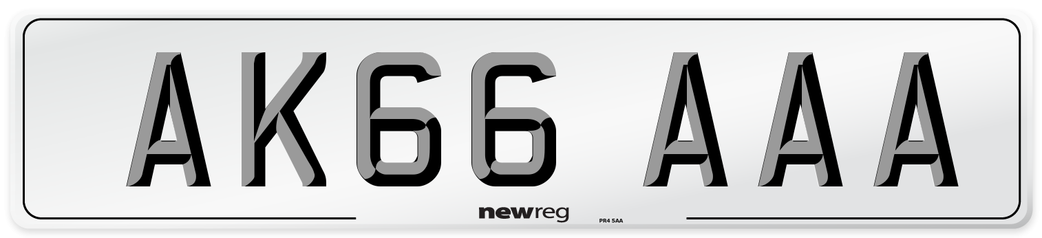 AK66 AAA Front Number Plate
