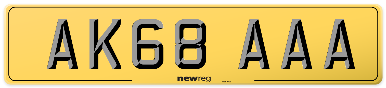 AK68 AAA Rear Number Plate