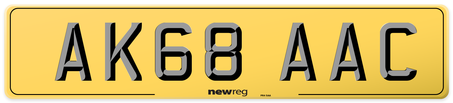 AK68 AAC Rear Number Plate