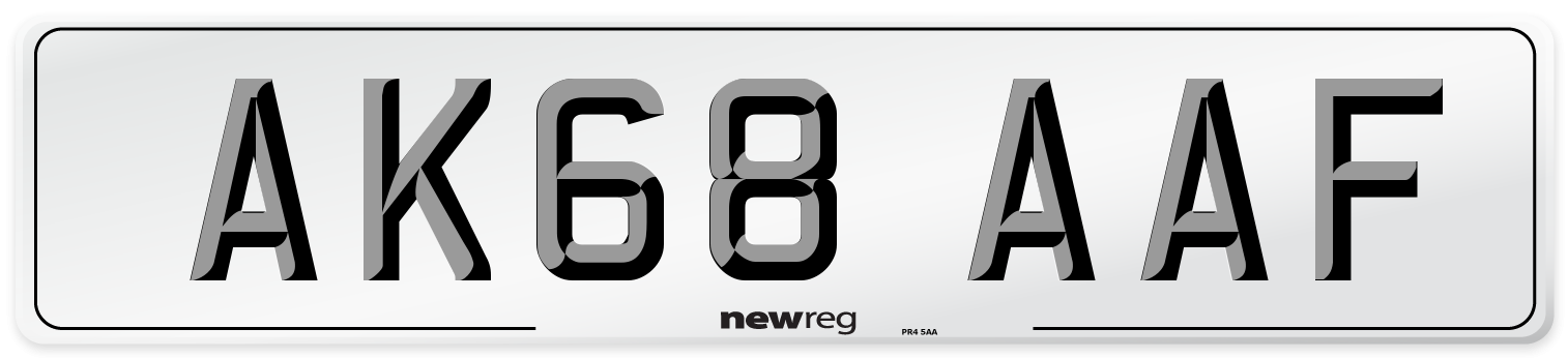 AK68 AAF Front Number Plate