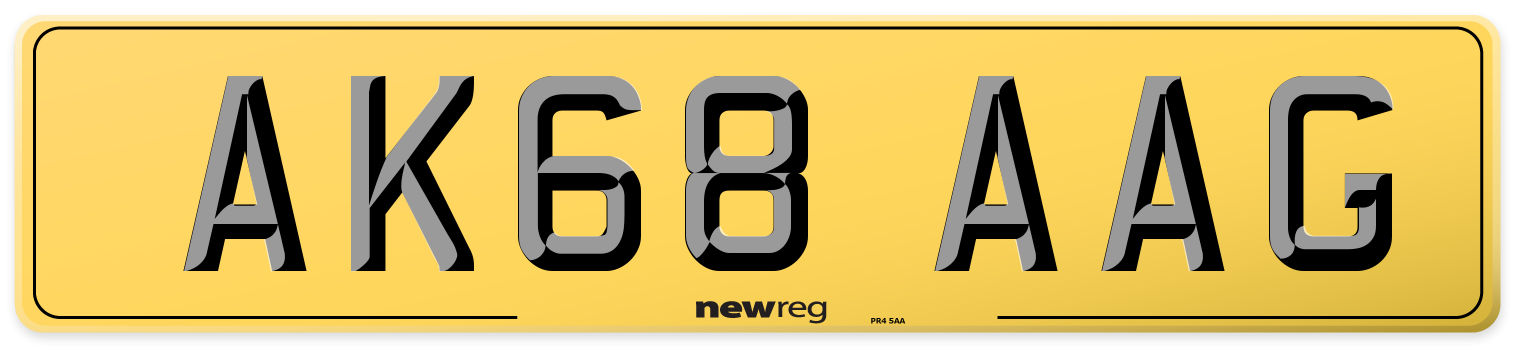AK68 AAG Rear Number Plate