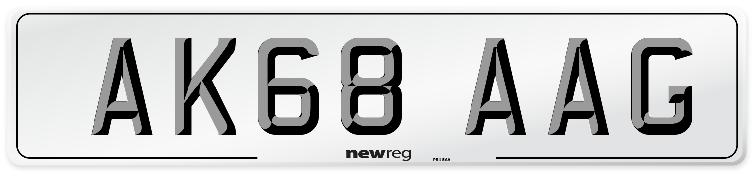 AK68 AAG Front Number Plate