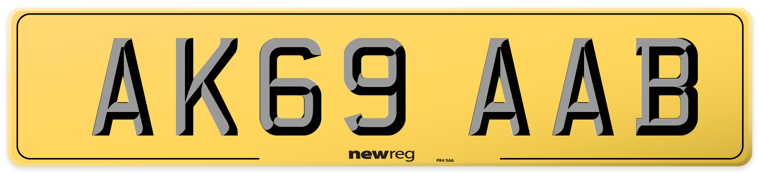 AK69 AAB Rear Number Plate