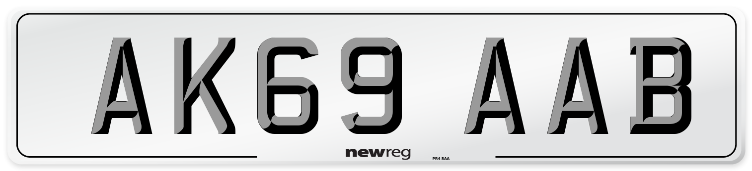 AK69 AAB Front Number Plate
