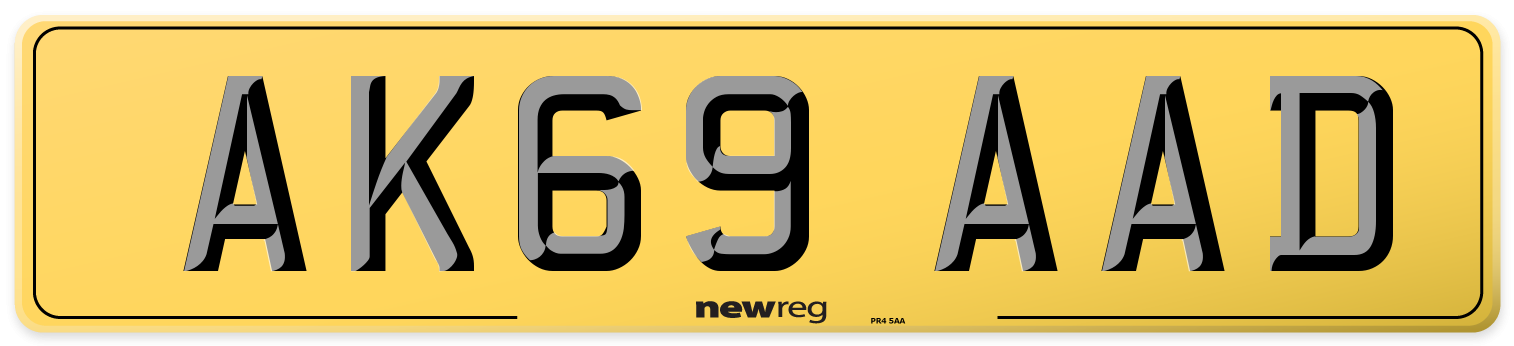 AK69 AAD Rear Number Plate