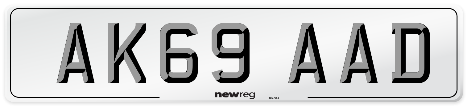 AK69 AAD Front Number Plate