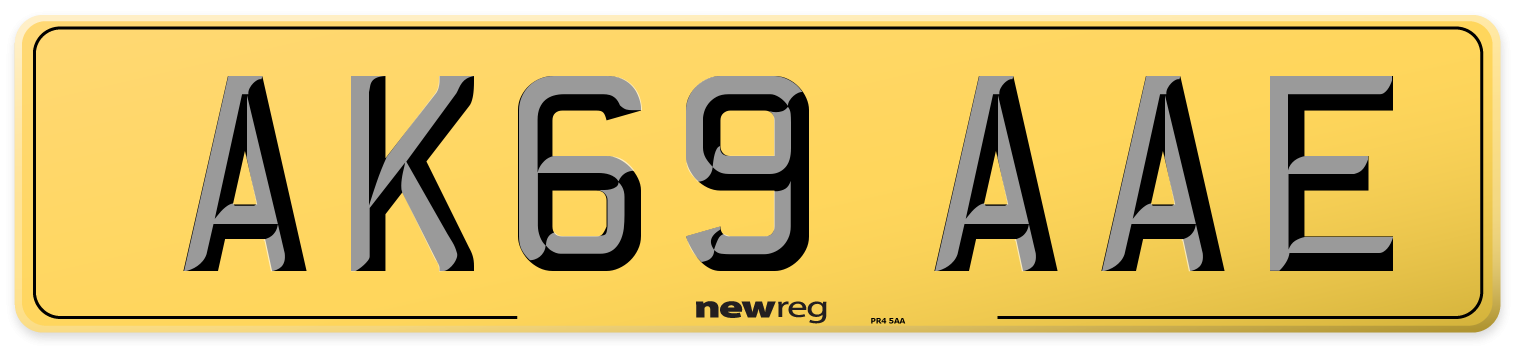 AK69 AAE Rear Number Plate
