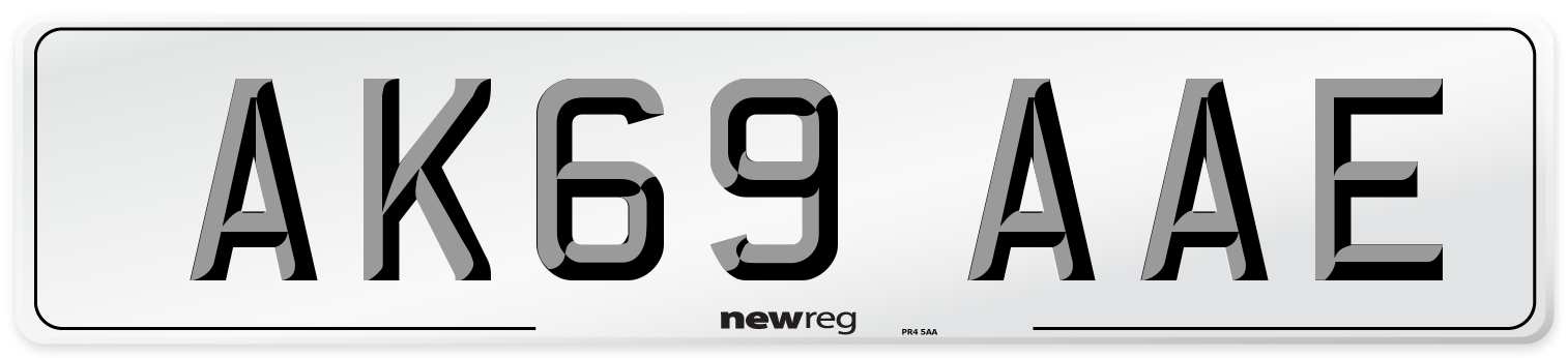 AK69 AAE Front Number Plate