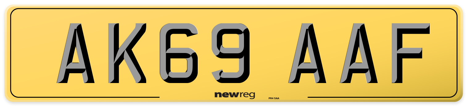 AK69 AAF Rear Number Plate