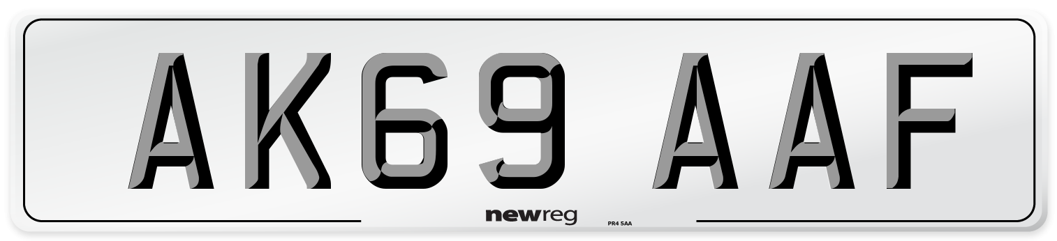 AK69 AAF Front Number Plate