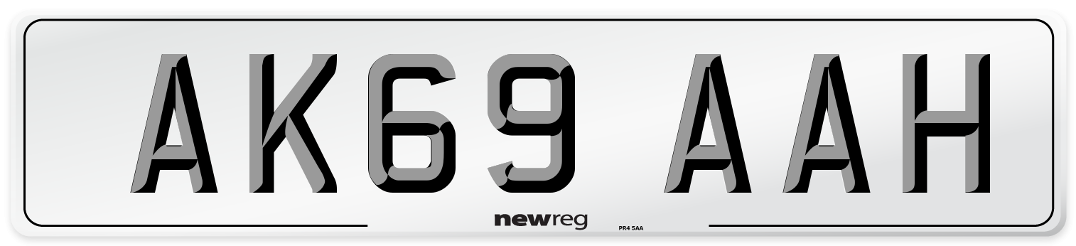 AK69 AAH Front Number Plate