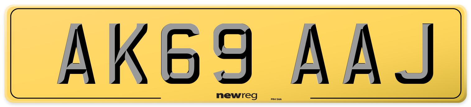 AK69 AAJ Rear Number Plate