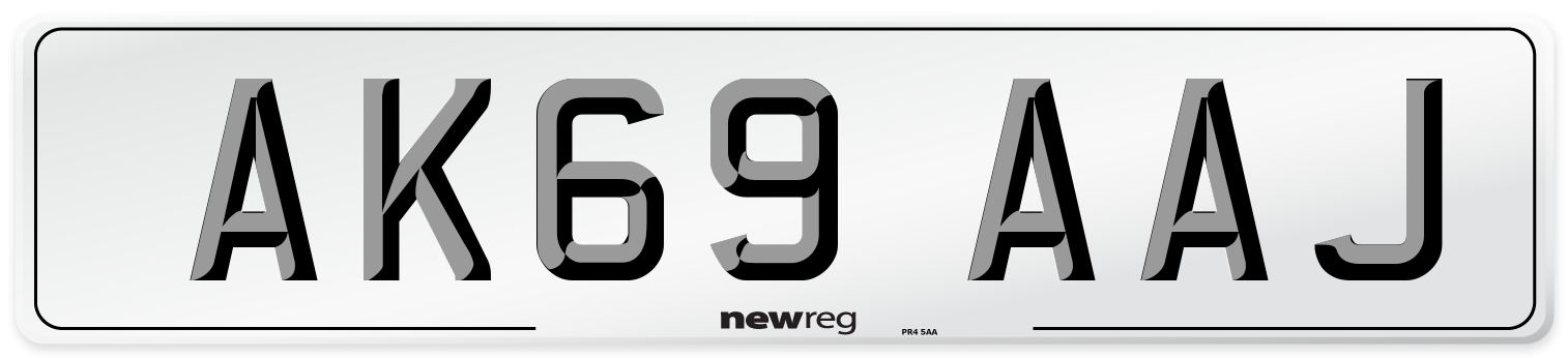 AK69 AAJ Front Number Plate