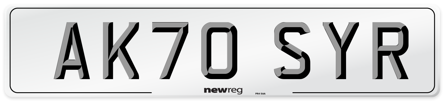 AK70 SYR Front Number Plate