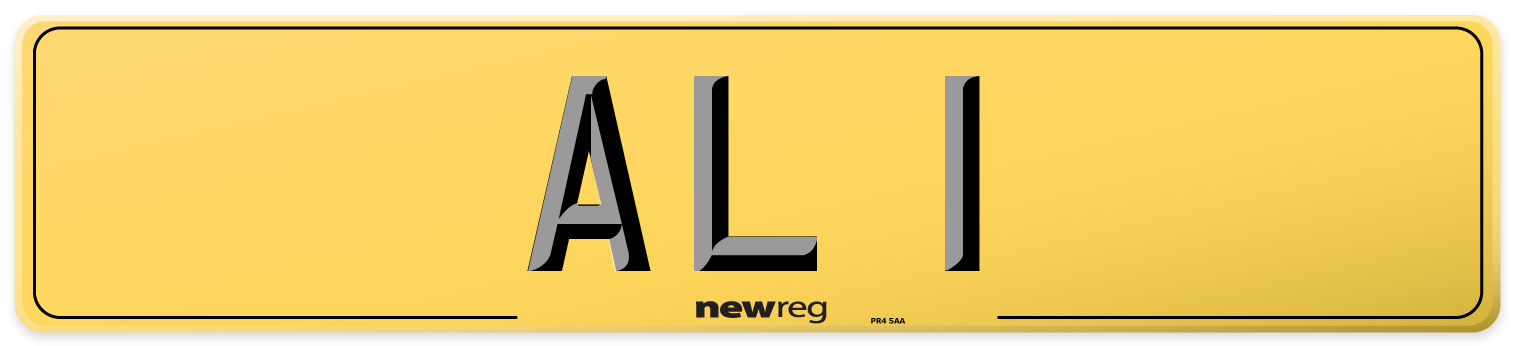 AL 1 Rear Number Plate