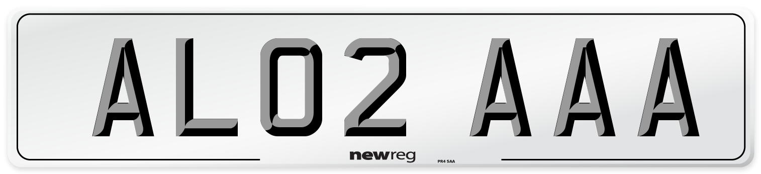 AL02 AAA Front Number Plate