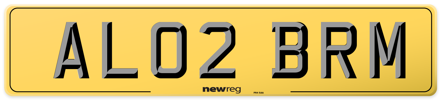 AL02 BRM Rear Number Plate