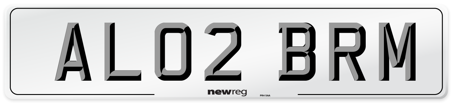 AL02 BRM Front Number Plate