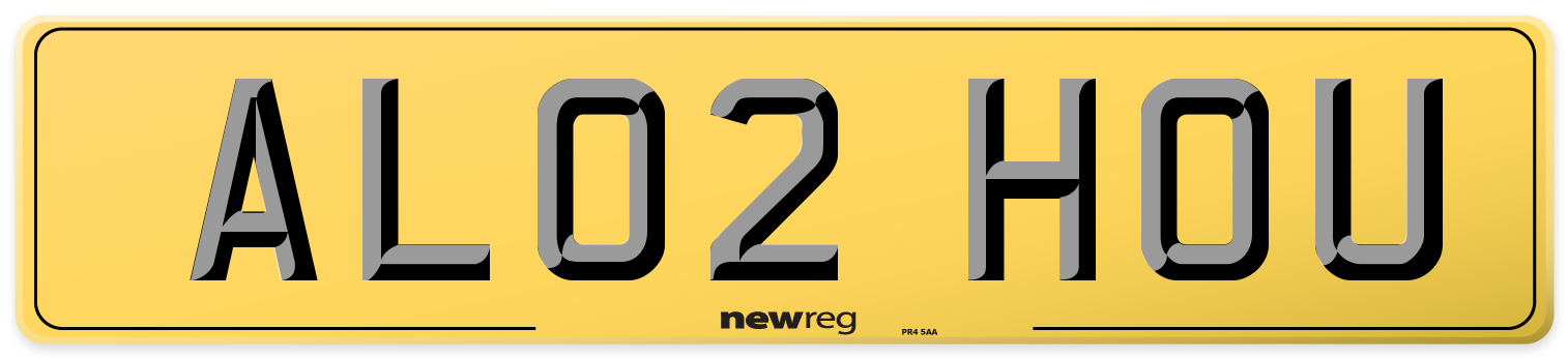 AL02 HOU Rear Number Plate