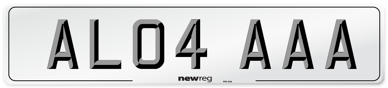 AL04 AAA Front Number Plate