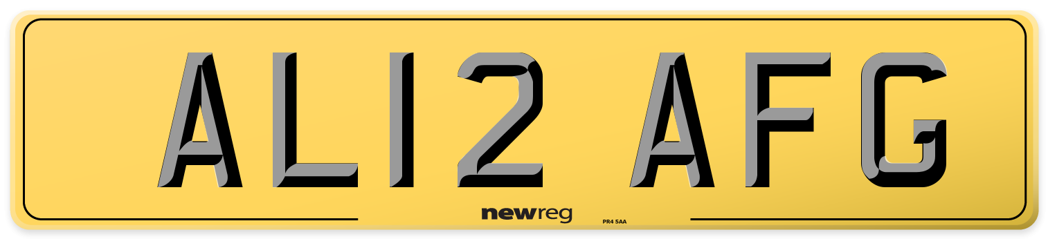 AL12 AFG Rear Number Plate