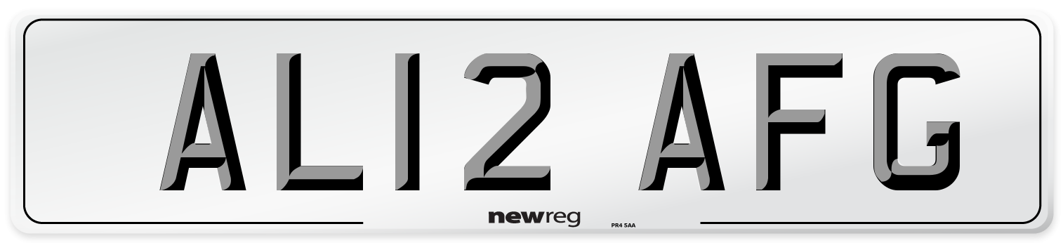 AL12 AFG Front Number Plate