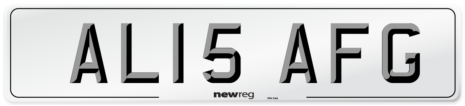 AL15 AFG Front Number Plate