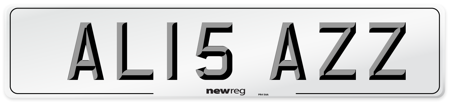 AL15 AZZ Front Number Plate