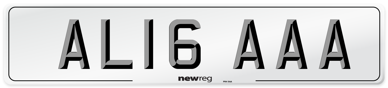 AL16 AAA Front Number Plate