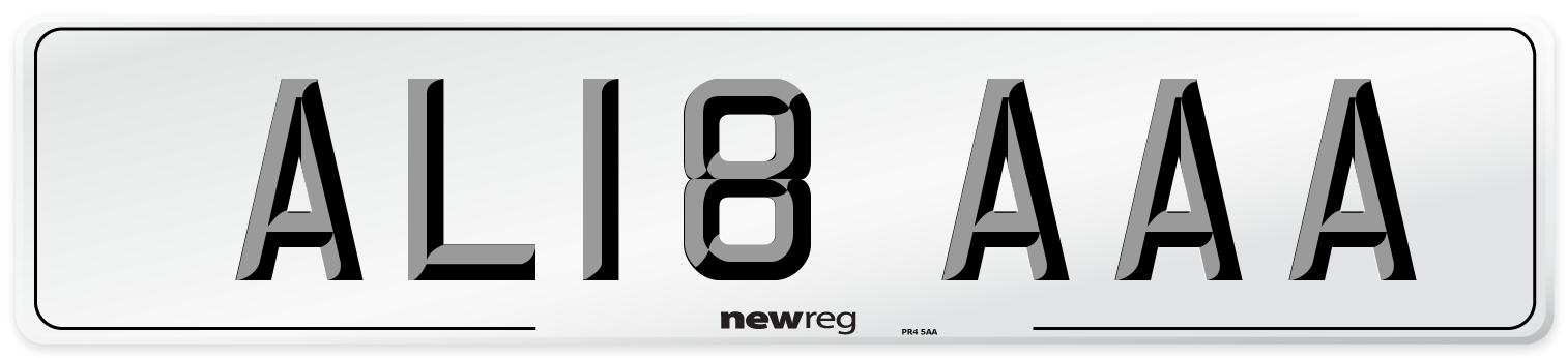 AL18 AAA Front Number Plate
