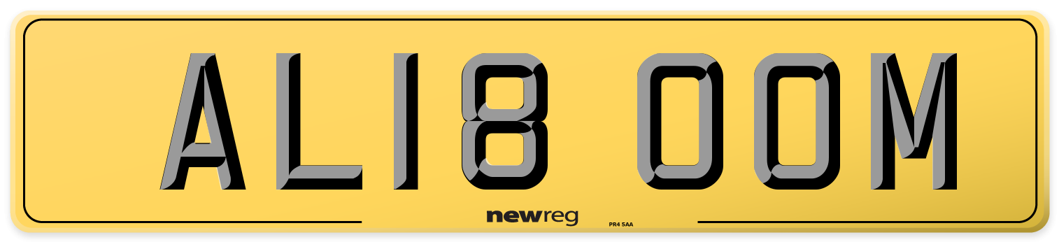 AL18 OOM Rear Number Plate