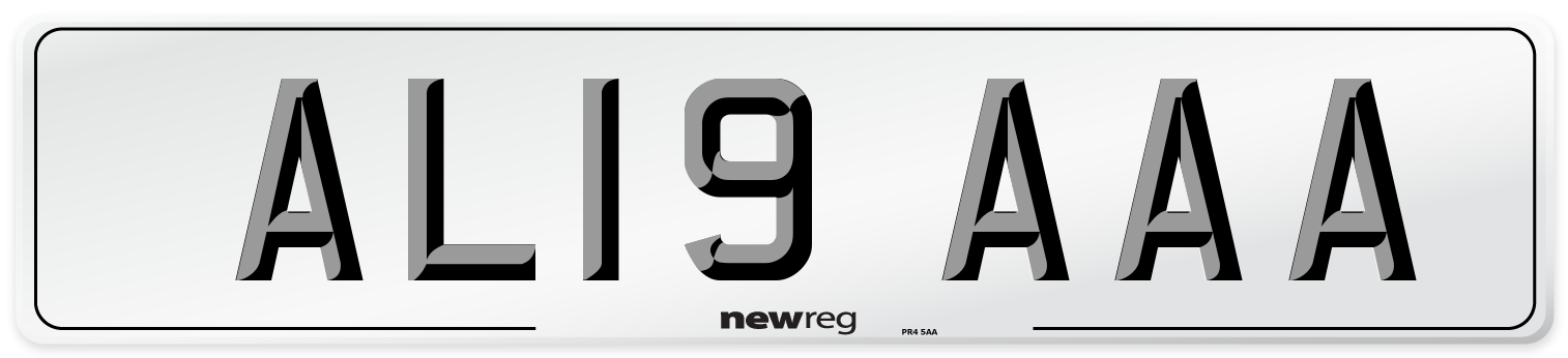 AL19 AAA Front Number Plate