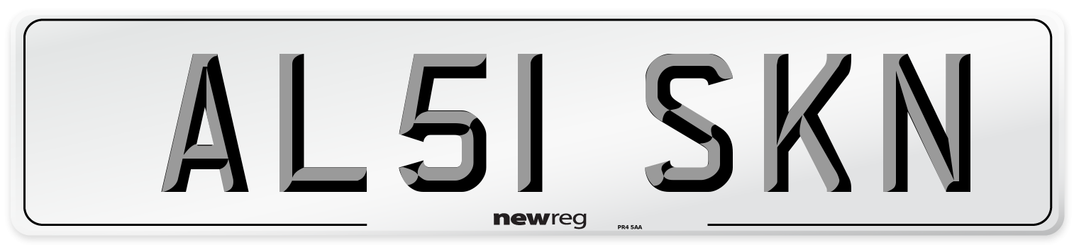 AL51 SKN Front Number Plate