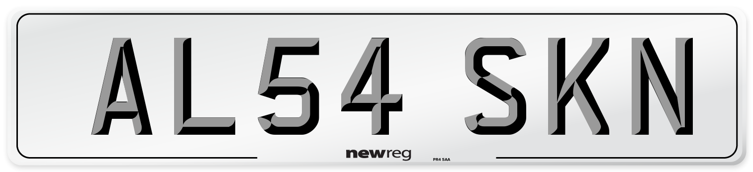 AL54 SKN Front Number Plate