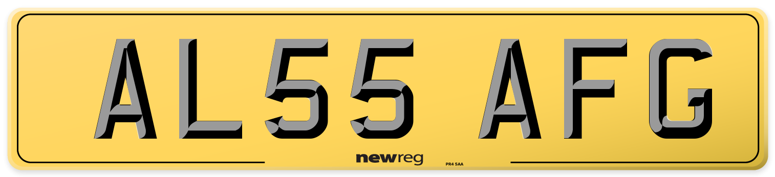 AL55 AFG Rear Number Plate