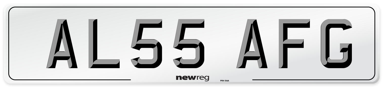AL55 AFG Front Number Plate