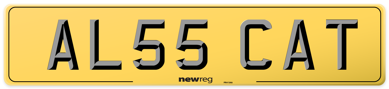 AL55 CAT Rear Number Plate