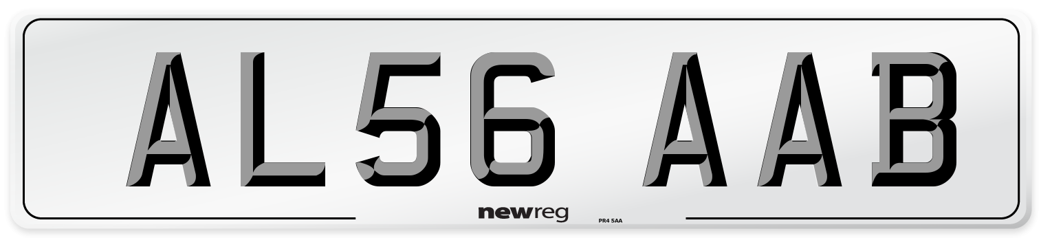 AL56 AAB Front Number Plate