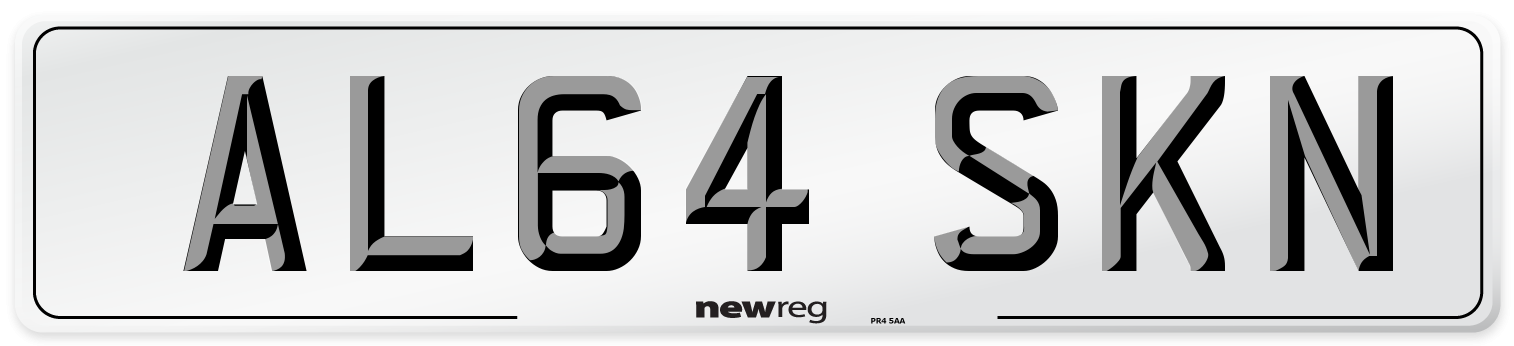 AL64 SKN Front Number Plate