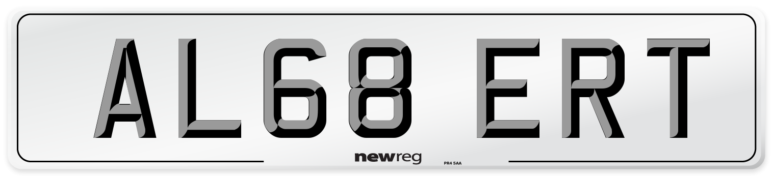 AL68 ERT Front Number Plate
