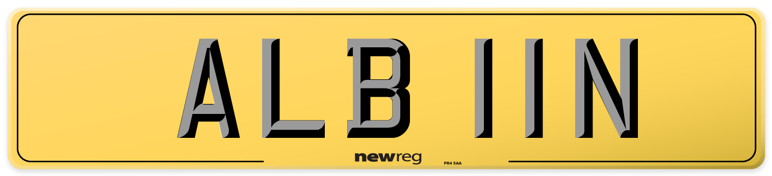 ALB 11N Rear Number Plate