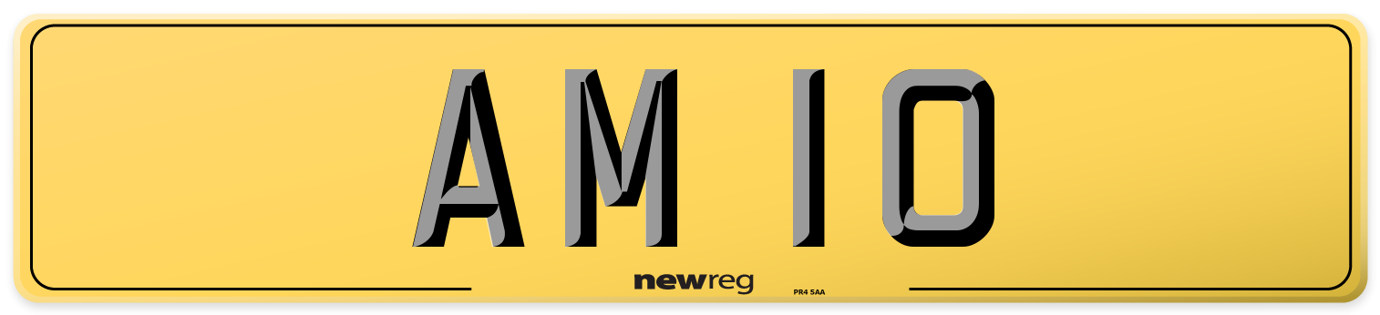 AM 10 Rear Number Plate