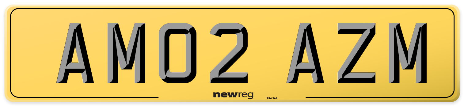 AM02 AZM Rear Number Plate