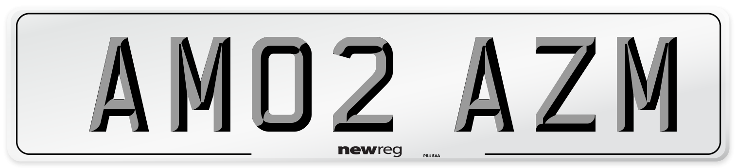 AM02 AZM Front Number Plate