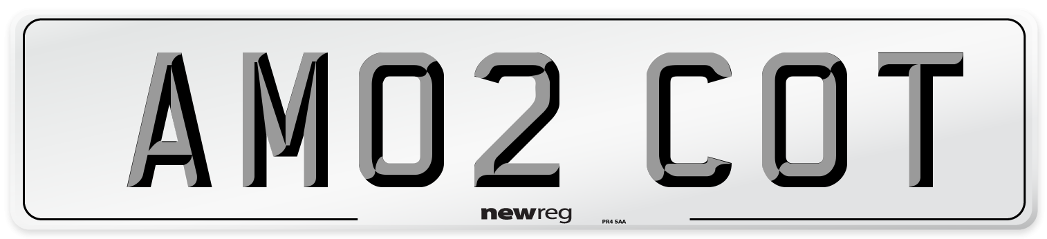 AM02 COT Front Number Plate