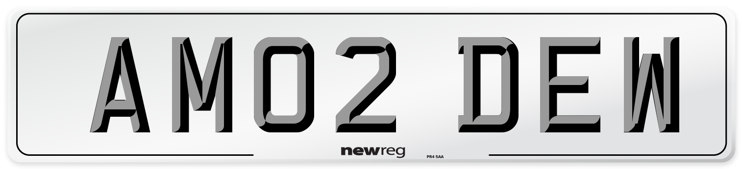 AM02 DEW Front Number Plate