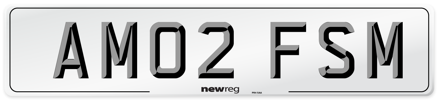 AM02 FSM Front Number Plate