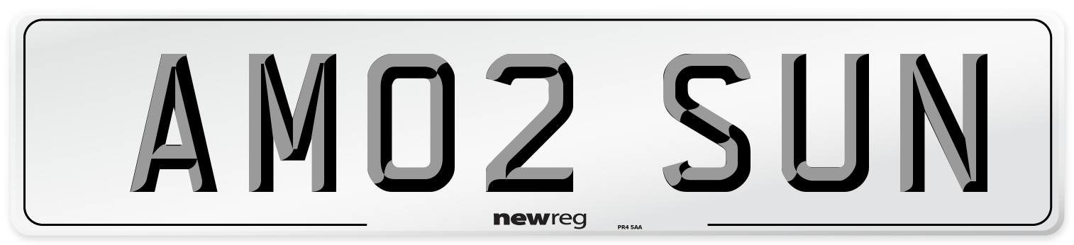 AM02 SUN Front Number Plate